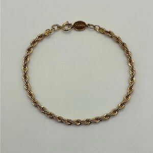 Vintage Napier Gold-Tone Rope Chain Bracelet Size 7